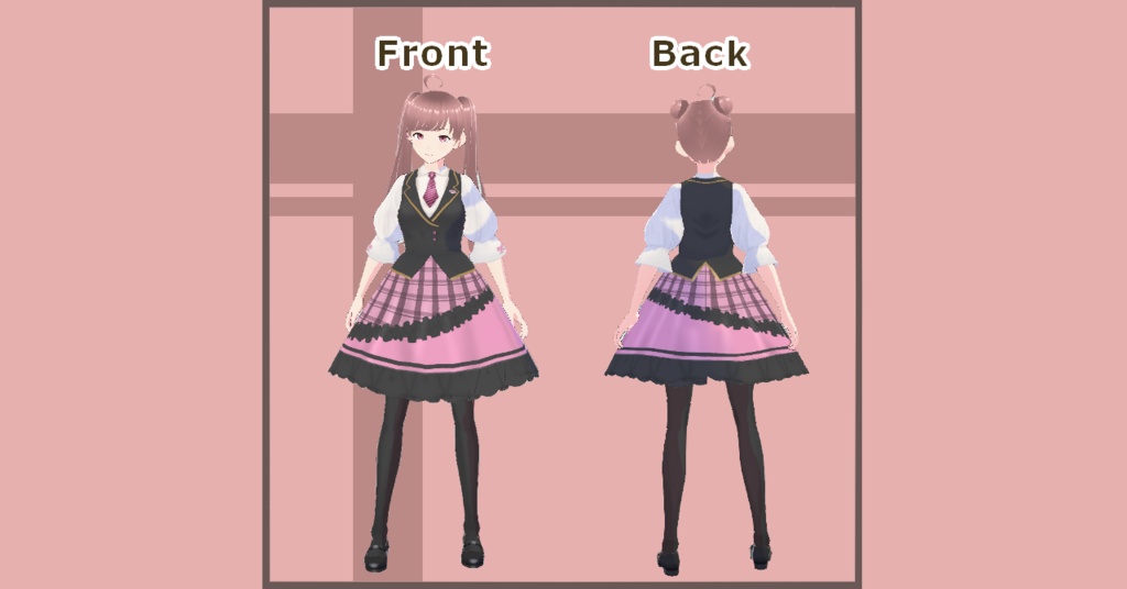 【VRoid】肉球のポイント付きアイドル風ベスト衣装