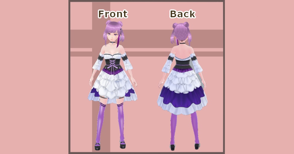 【VRoid】月夜のミニドレス