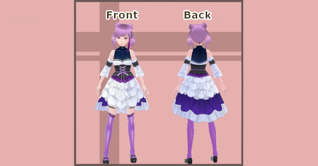 【VRoid】月夜のミニドレス