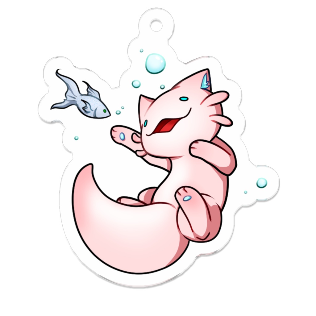 Nekolotl and Fishy Friends Keychain