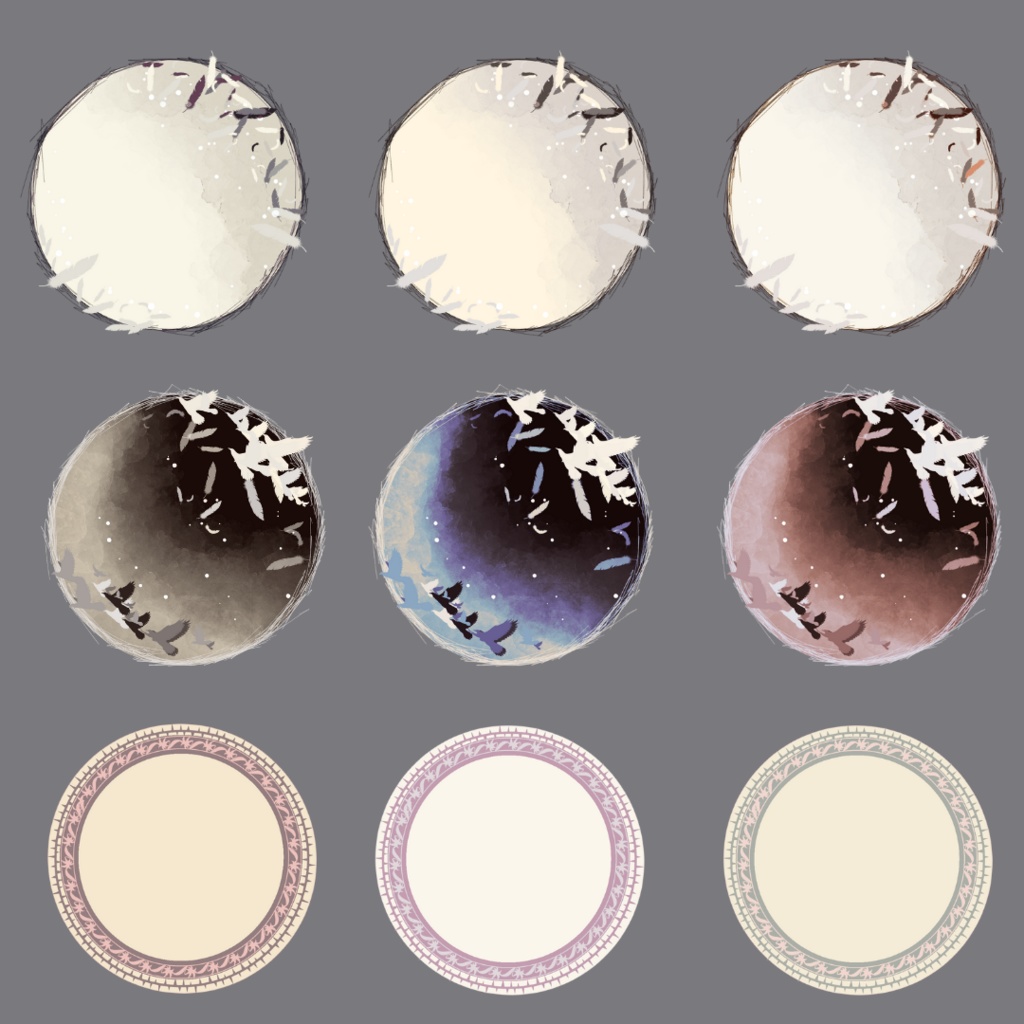 枠素材002【円形2】