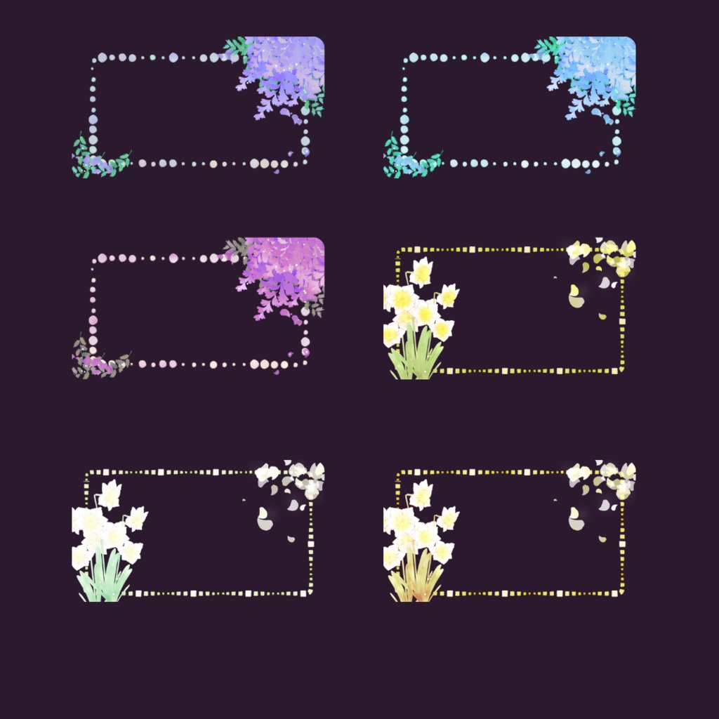 背景素材012【春の花2/フレーム&背景】