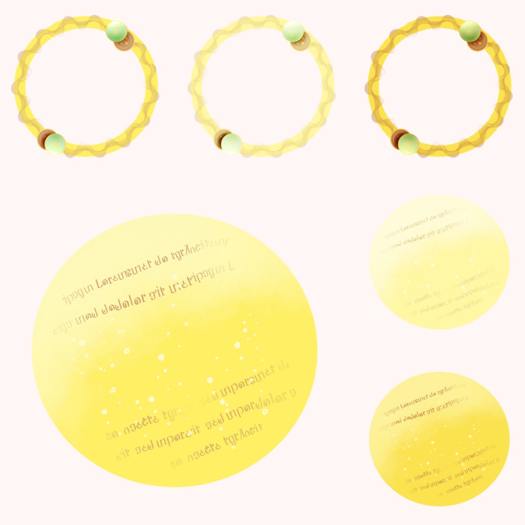 枠素材005【円形3/フレーム&背景】