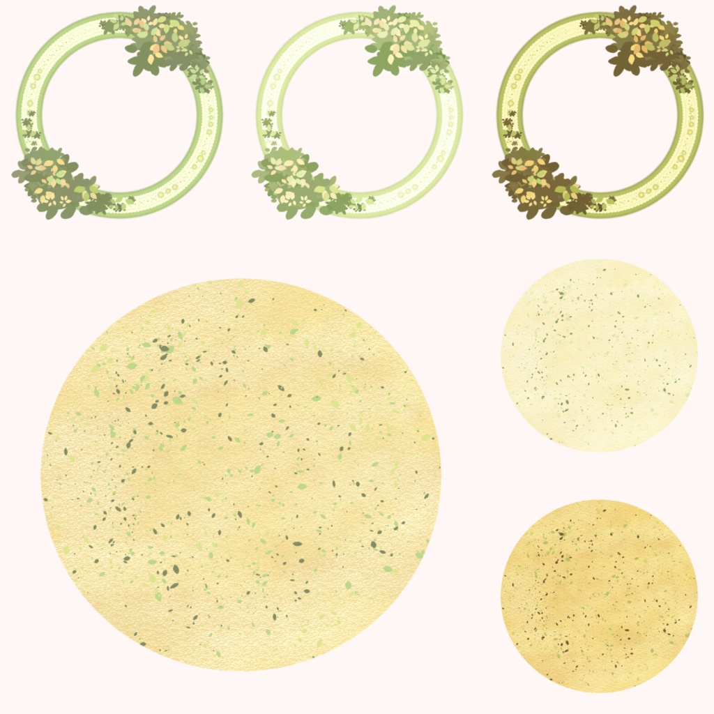 枠素材005【円形3/フレーム&背景】