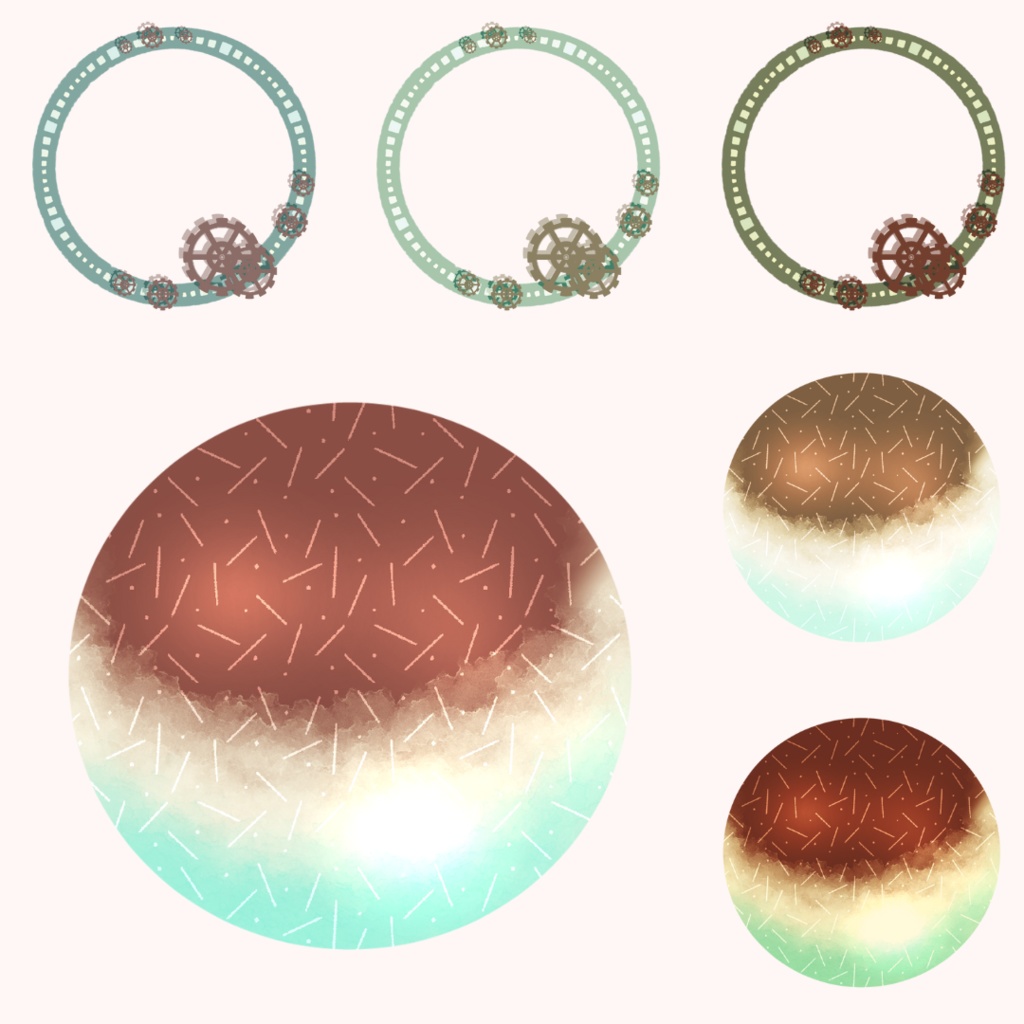 枠素材005【円形3/フレーム&背景】