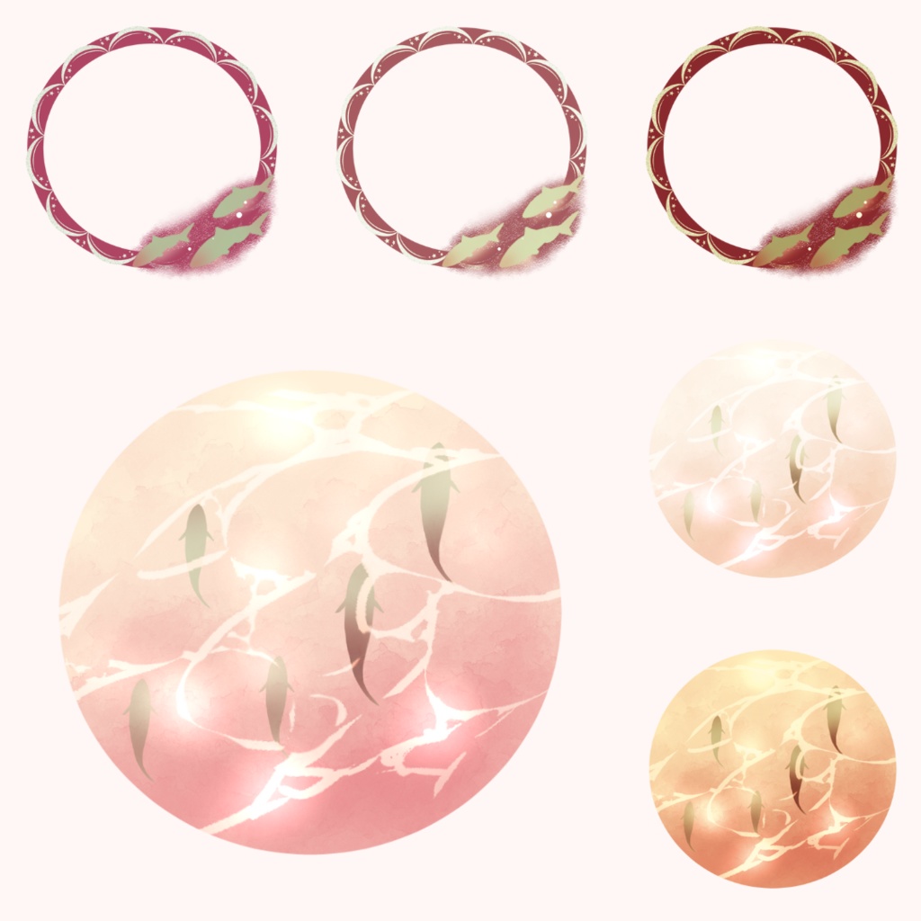 枠素材005【円形3/フレーム&背景】