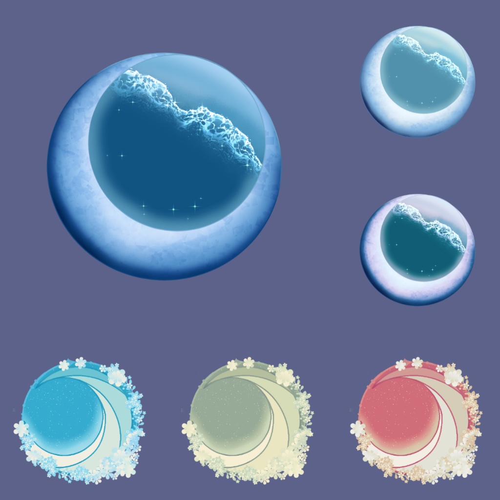 枠素材007【円形5】