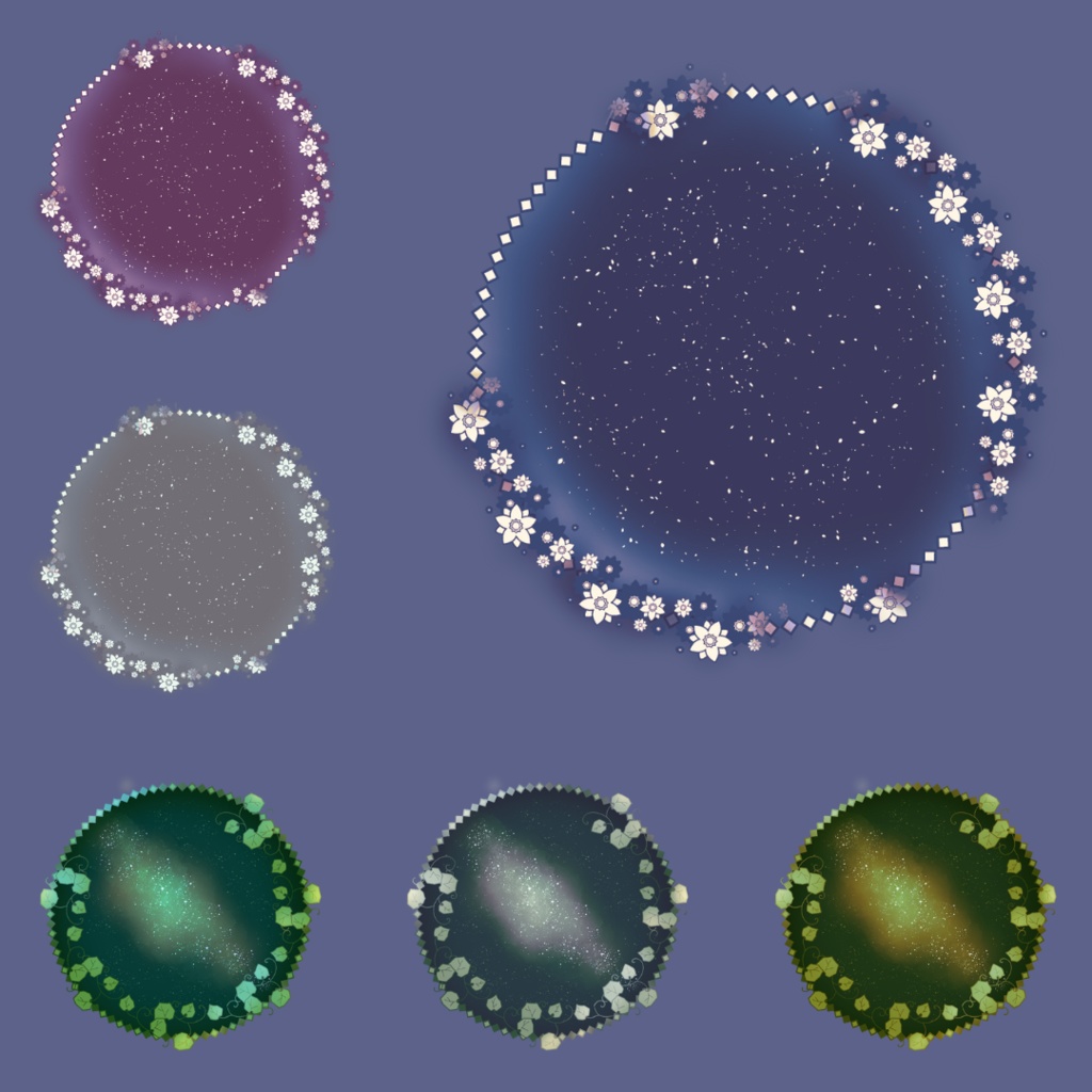 枠素材007【円形5】