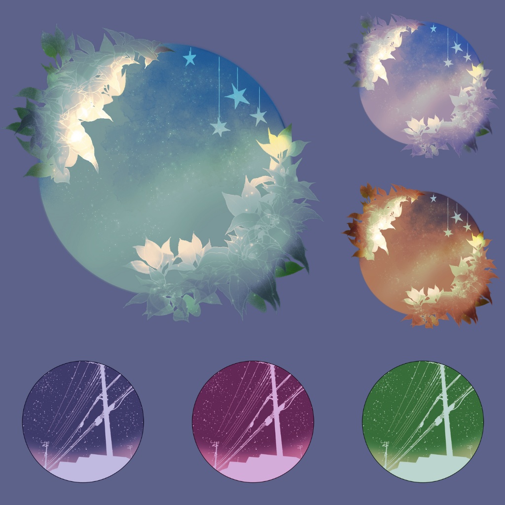 枠素材007【円形5】