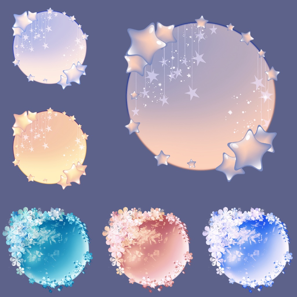 枠素材007【円形5】