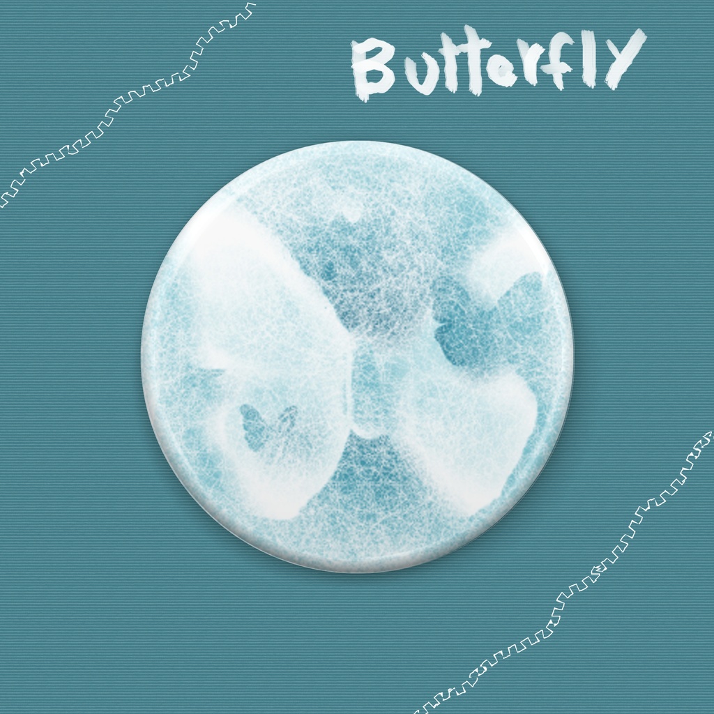 蝶の缶バッジ