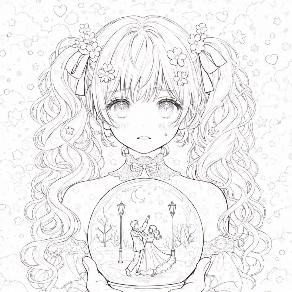 夢の中ふわふわダンスの塗り絵