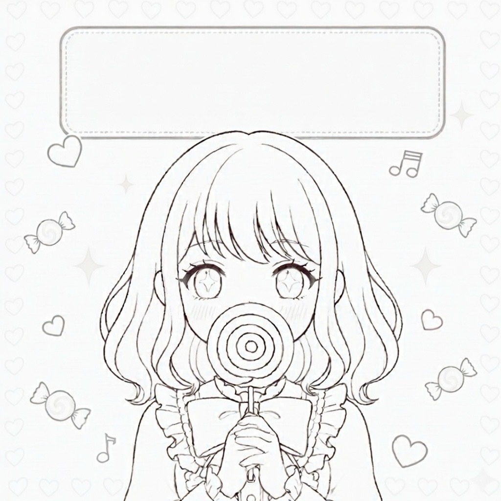 恋のロリポップキャンディーの塗り絵