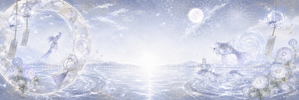 幻想水面の金魚 IRIAMヘッダー素材セット【全4色】