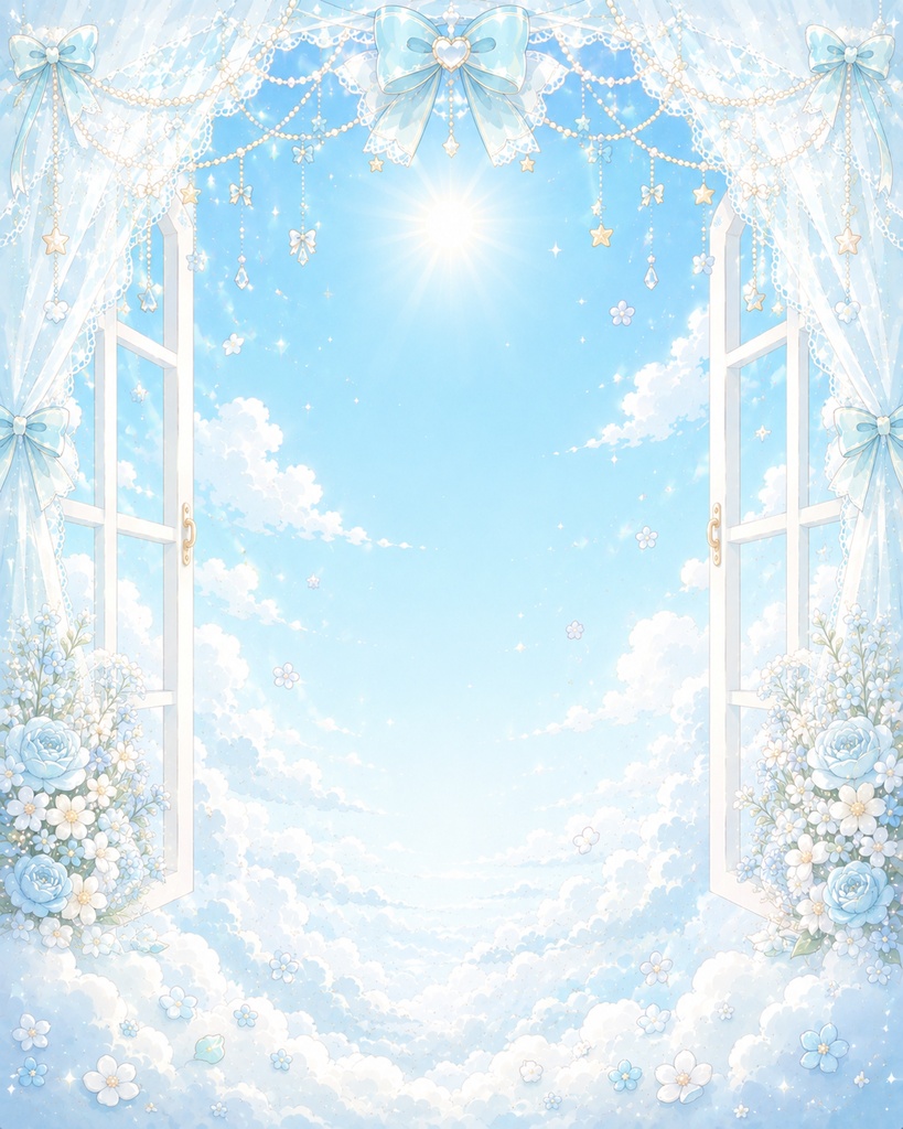 ☁️ふんわり空窓背景素材☁️