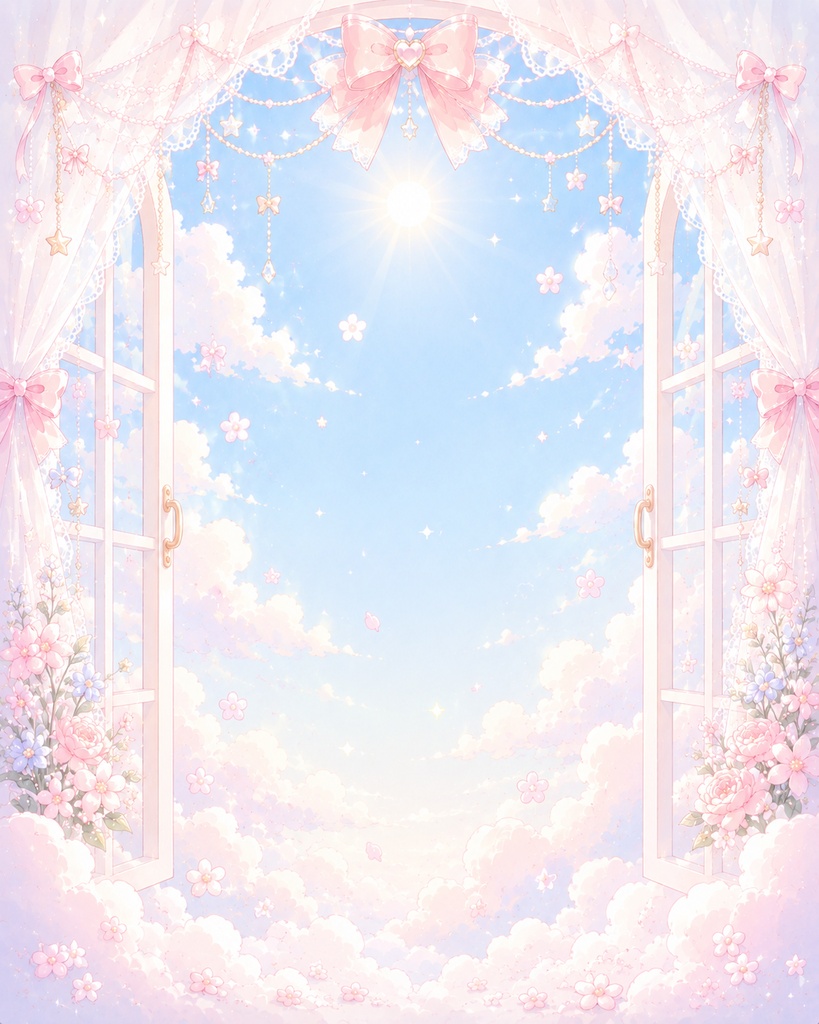 ☁️ふんわり空窓背景素材☁️
