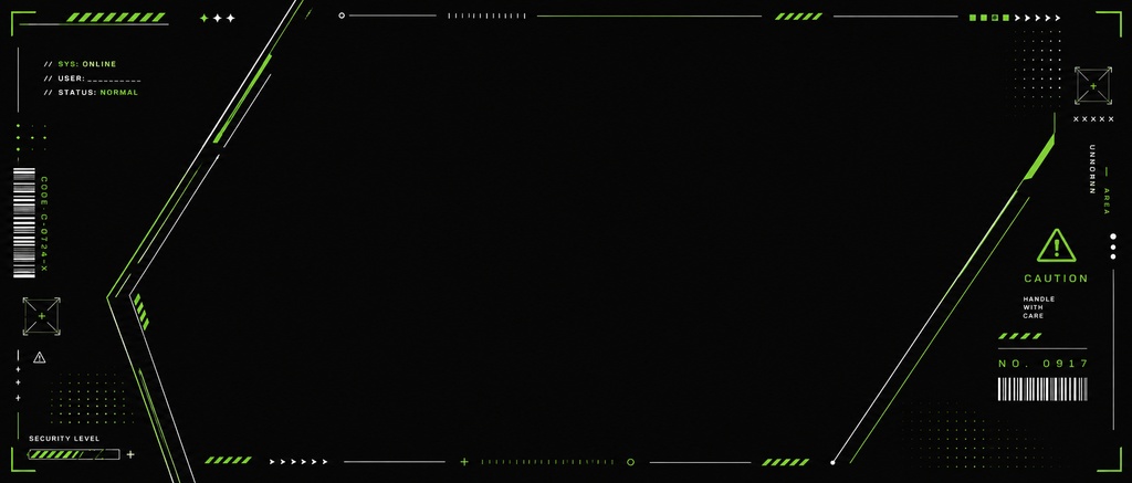 【IRIAM素材】CYBER HUD HEADER Vol.2|サイバー風ヘッダー 全8色