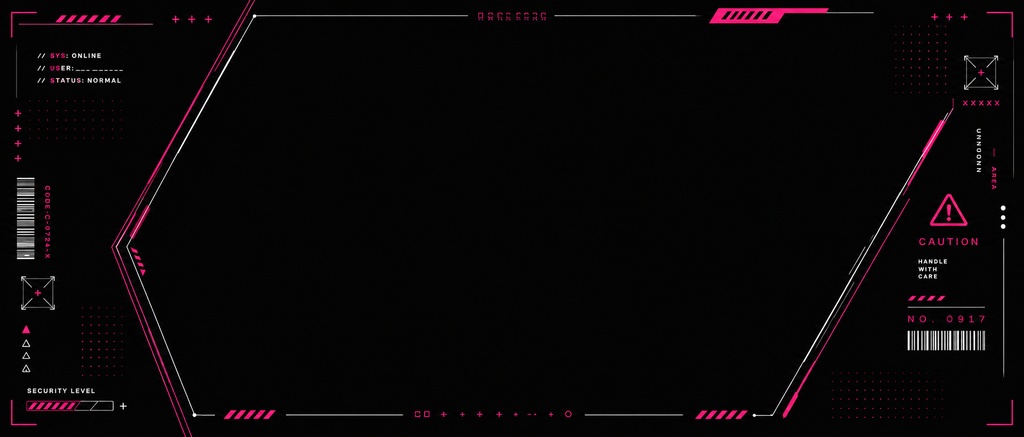 【IRIAM素材】CYBER HUD HEADER Vol.2|サイバー風ヘッダー 全8色
