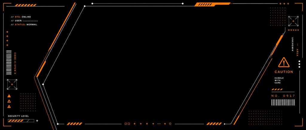 【IRIAM素材】CYBER HUD HEADER Vol.2|サイバー風ヘッダー 全8色