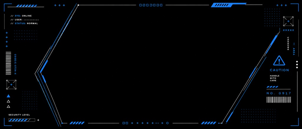【IRIAM素材】CYBER HUD HEADER Vol.2|サイバー風ヘッダー 全8色