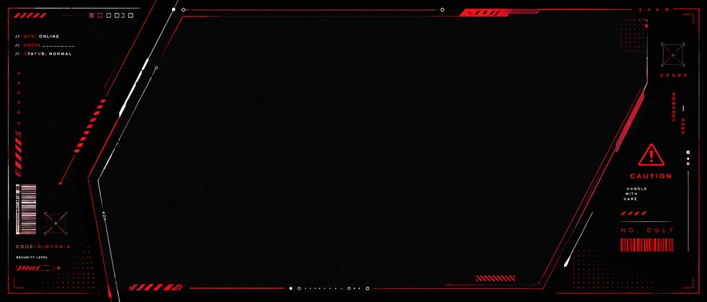 【IRIAM素材】CYBER HUD HEADER Vol.2|サイバー風ヘッダー 全8色