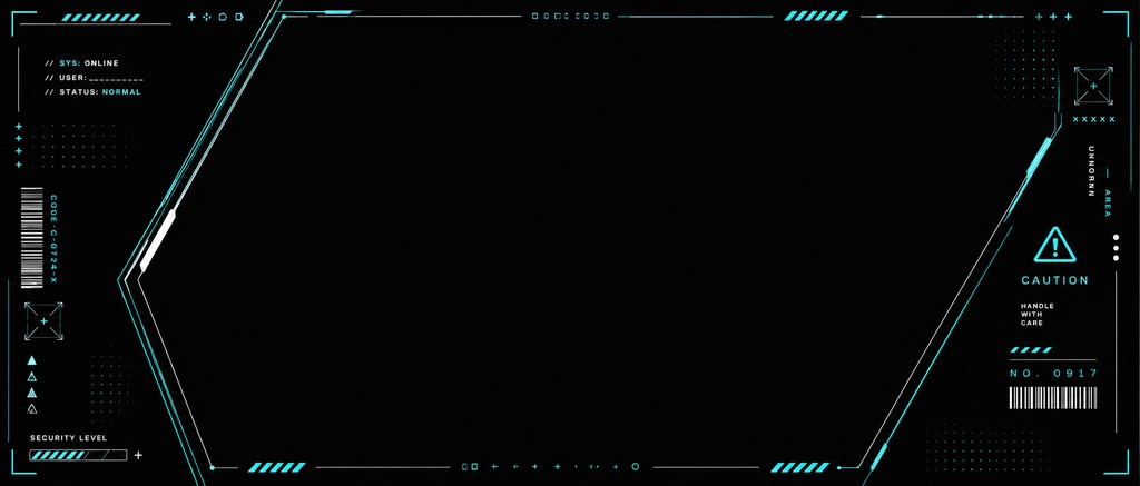【IRIAM素材】CYBER HUD HEADER Vol.2|サイバー風ヘッダー 全8色
