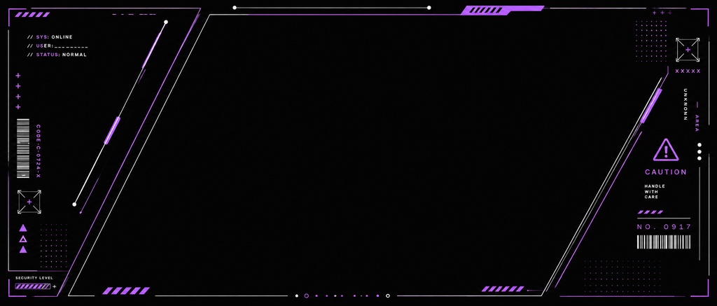 【IRIAM素材】CYBER HUD HEADER Vol.2|サイバー風ヘッダー 全8色