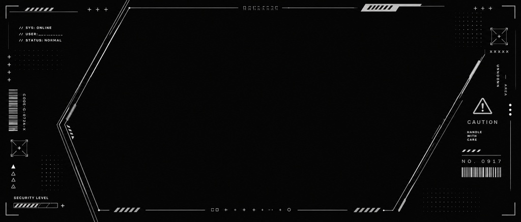 【IRIAM素材】CYBER HUD HEADER Vol.2|サイバー風ヘッダー 全8色