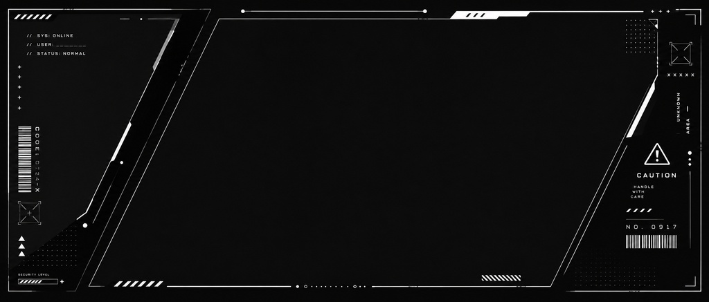 【IRIAM素材】CYBER HUD HEADER Vol.2|サイバー風ヘッダー 全8色