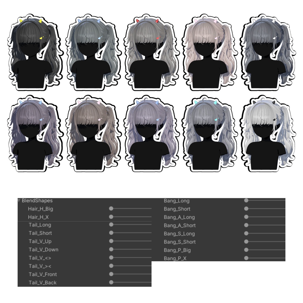 ★Silky Flow Pigtails Hair ★【PB】