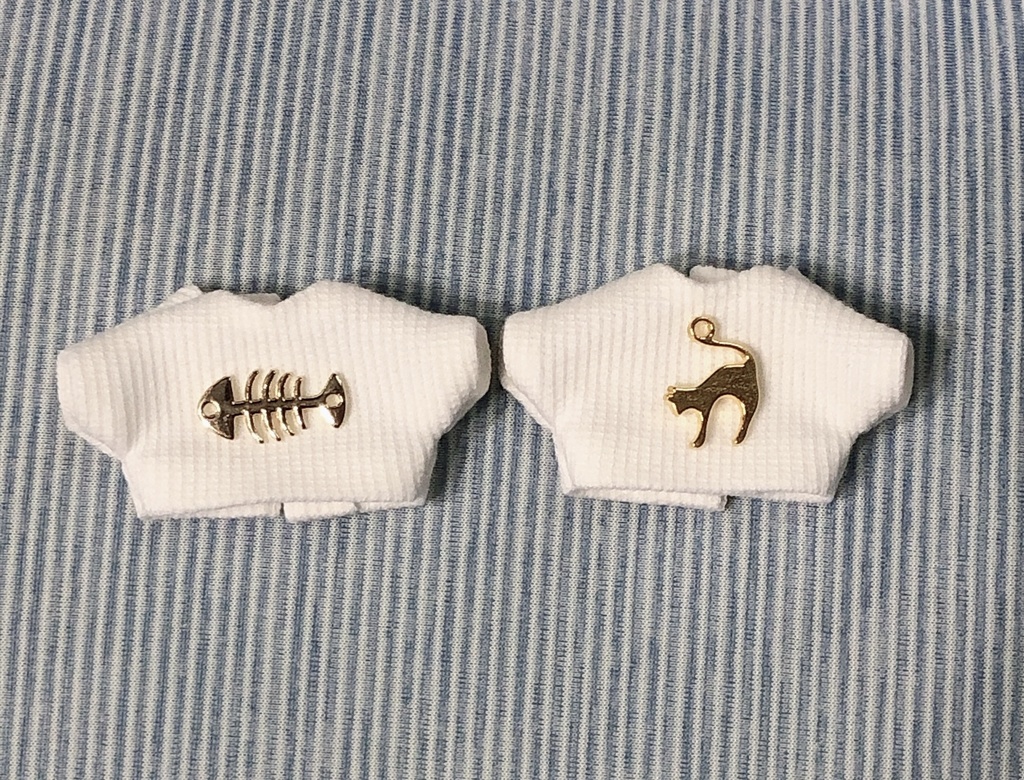 ★新色追加★ワンポイントニット@ネコ&魚の骨