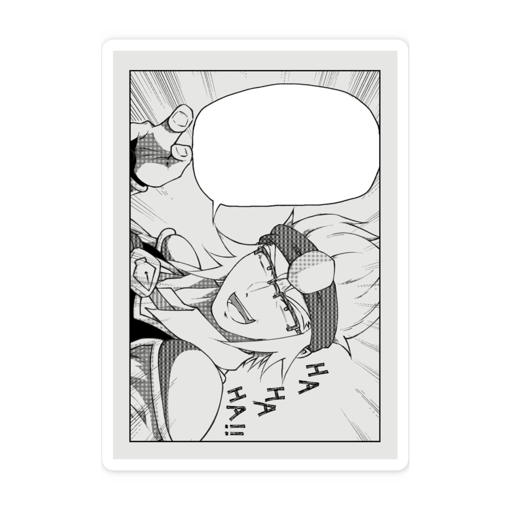 吹き出しぶち抜きステッカー