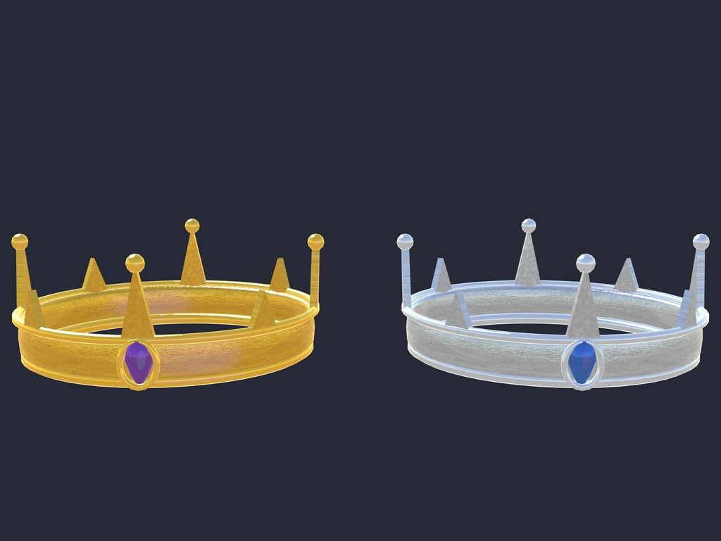 Night Crown 小さな王冠 3形2色|頭にのせる星・月・宝石の冠【VRChat / Modular Avatar / lilToon】