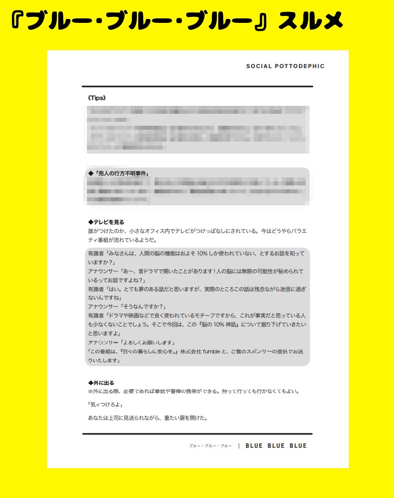 【CoC6版】SOCIAL POTTODEPHIC