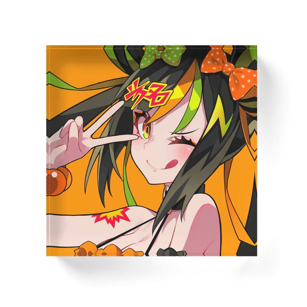 爆運娘Amy シクヨロver. アクリルブロック - 100x100mm