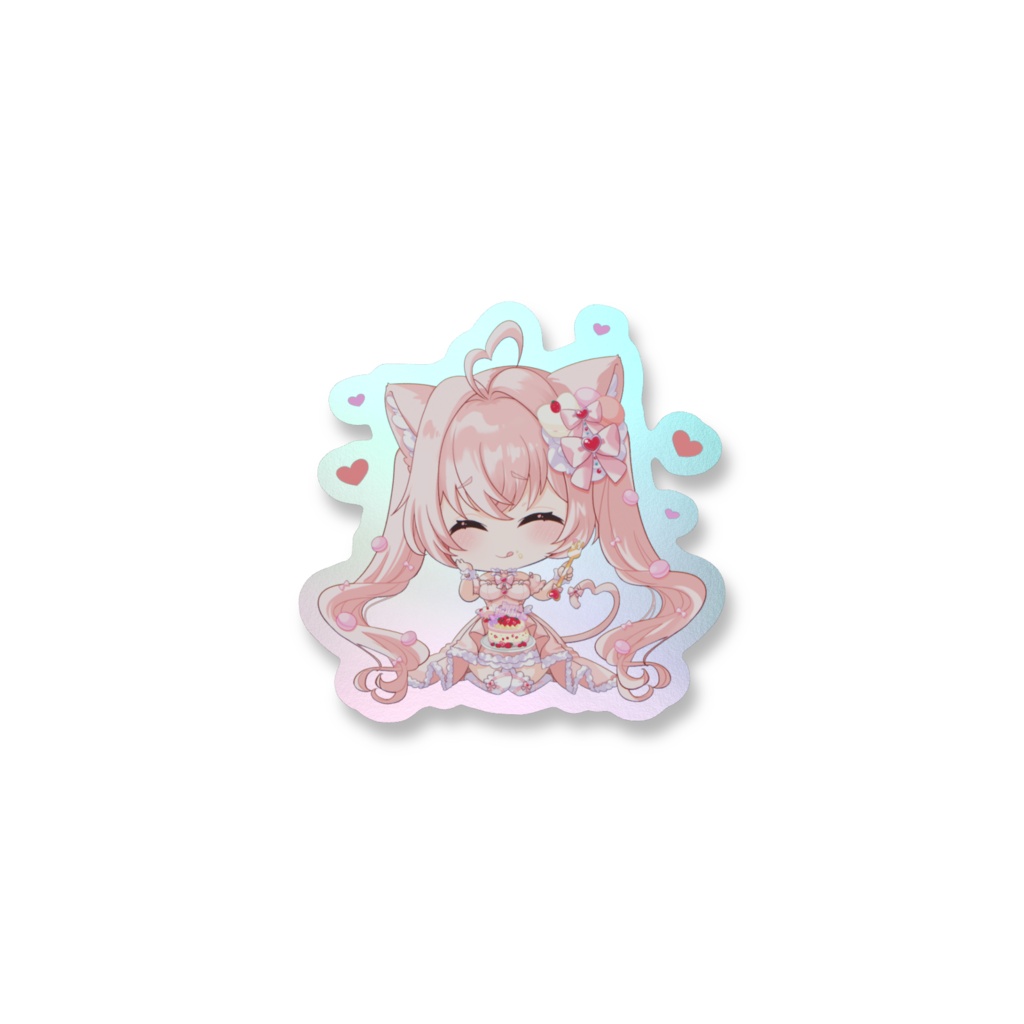 🍓苺野みるきぃ🥛生誕祭2026🍰 オリジナル ホログラムステッカー　(絵: みづ先生)