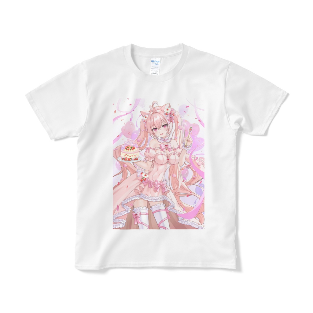 🍓苺野みるきぃ🥛生誕祭2026🍰 オリジナルグッズ　Tシャツ　(絵: みづ先生)