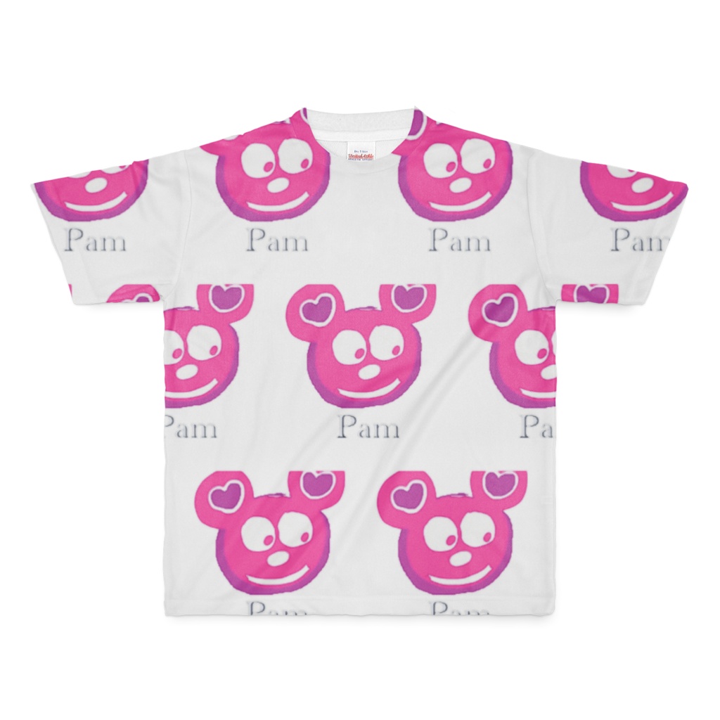 白地にピンクのラブリークマさん