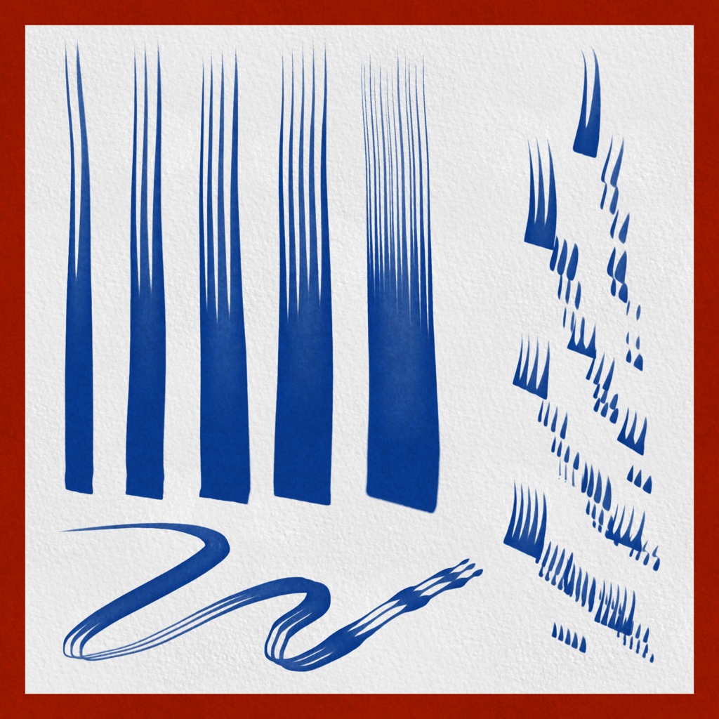 《５本セット》アナログ風ブラシ【割筆】クリスタ専用