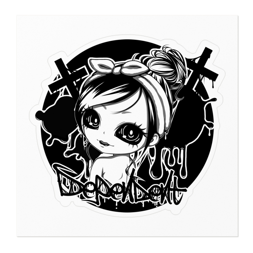 DEPENDENTロゴステッカー丸型(BLACKカラー)