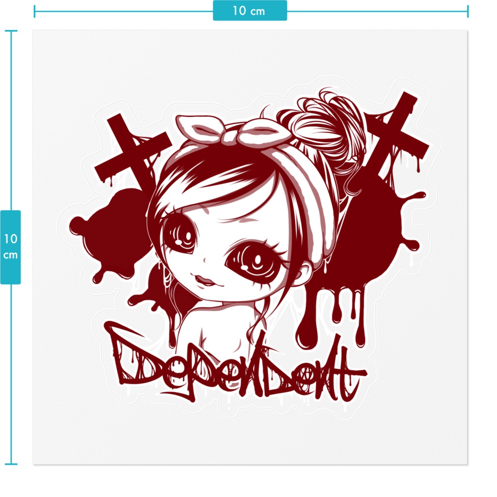 DEPENDENTロゴステッカー(BLOODカラー)