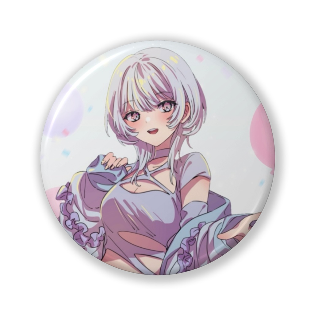 はやかわ 缶バッチ 白背景 32mm