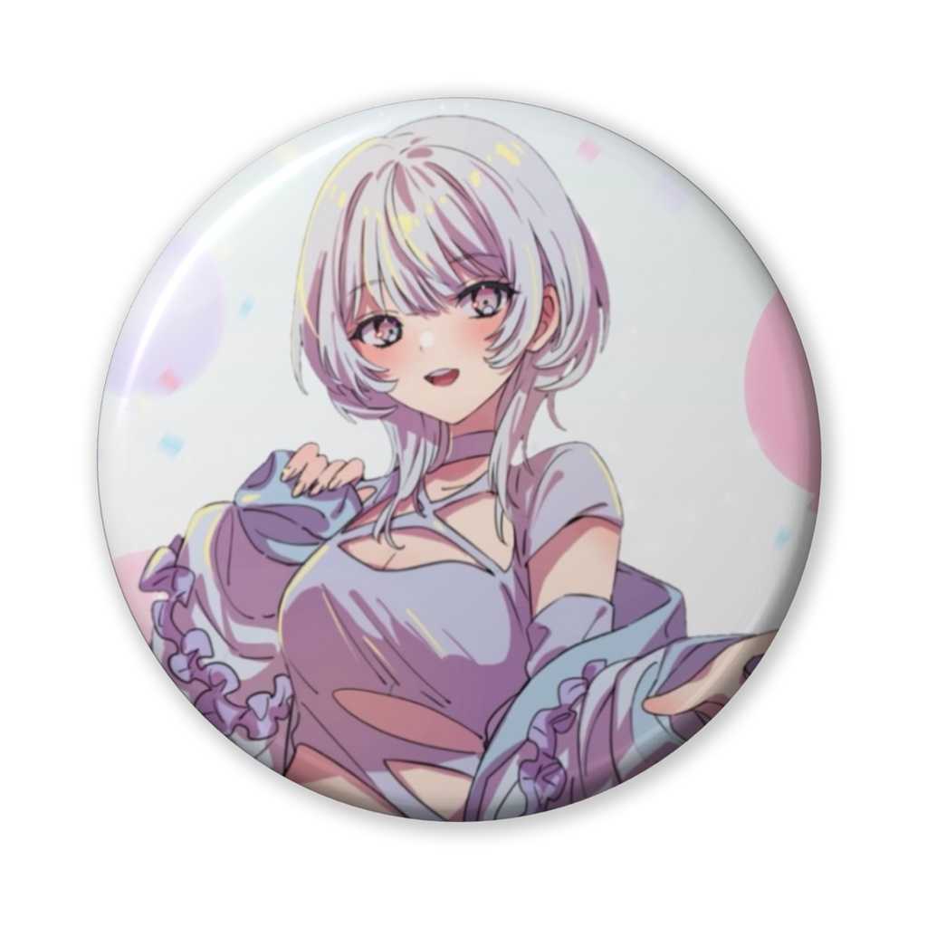 はやかわ 缶バッチ 白背景 56mm