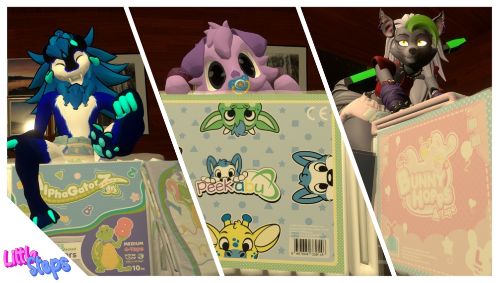 Snubby's Little Steps 10pc Diaper Pack (VRC/Resonite/Blender)