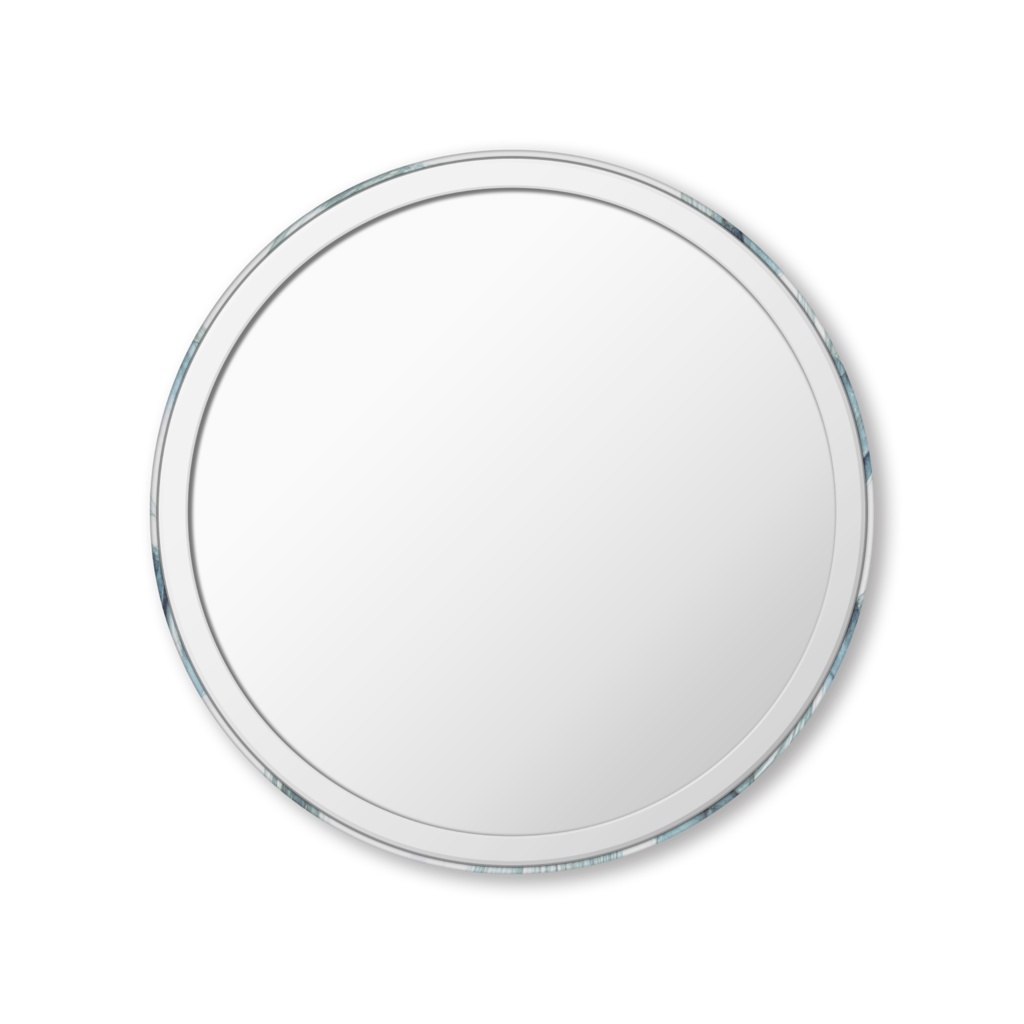 青いリボン缶ミラー