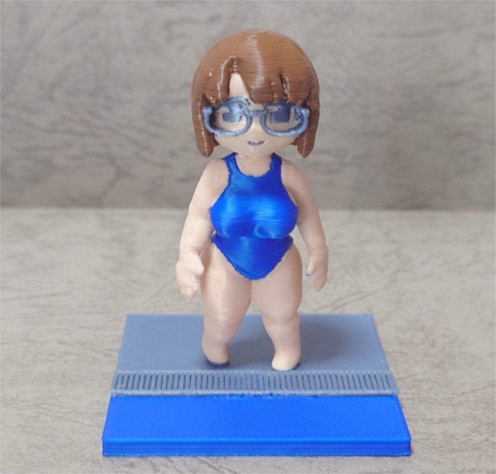 マルチカラー3Dプリント競泳水着眼鏡っ娘