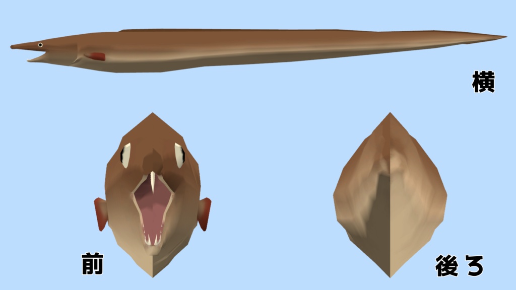 【無料】はも(鱧) 3Dモデル