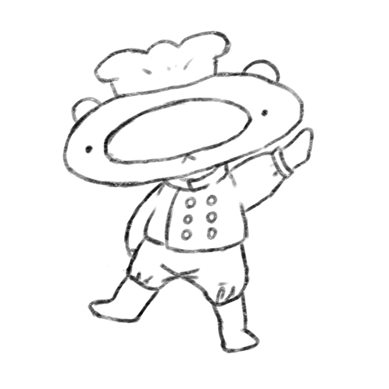 フランくん缶バッチ(白黒)