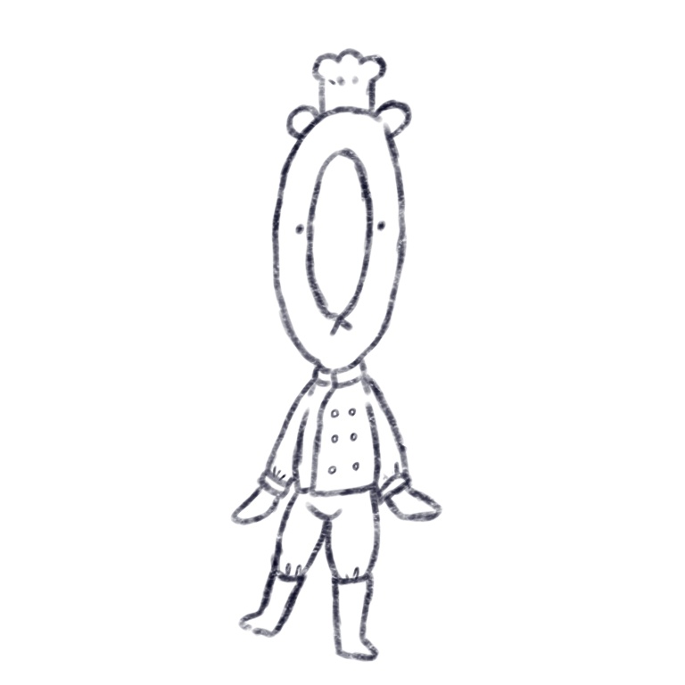 スパンくん缶バッチ(白黒)