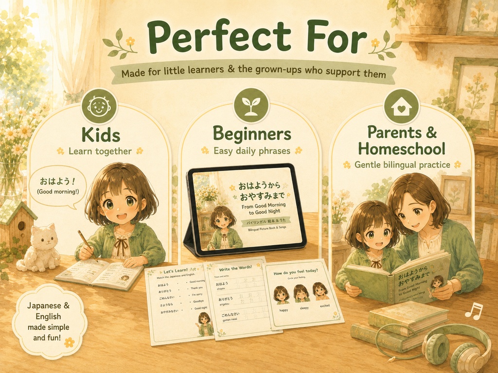 Japanese Learning Bundle for Kids: Bilingual Picture Book, Songs & Romaji PDF
